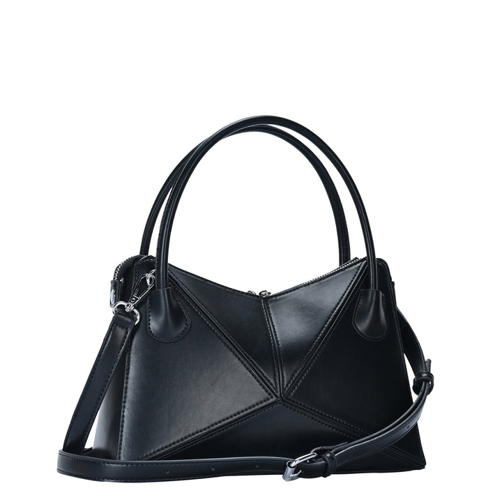 Gwen's Vegan Leather Geometric Panel Satchel - MMS Brands