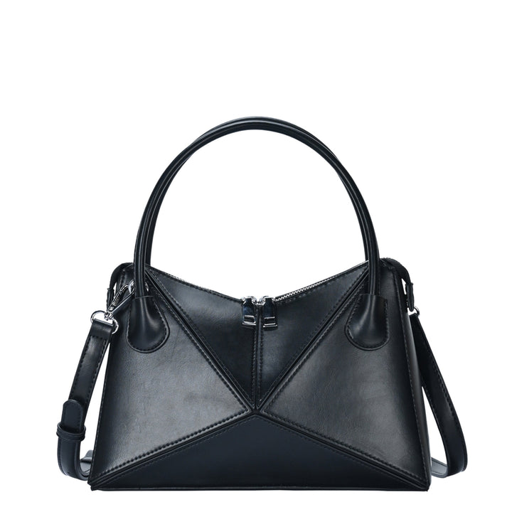 Gwen's Vegan Leather Geometric Panel Satchel - MMS Brands