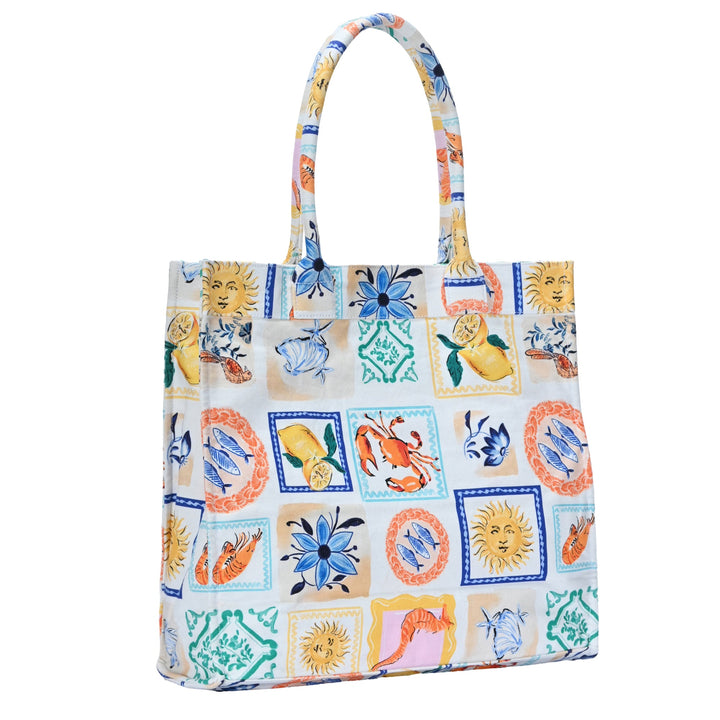 Isla's Mediterranean Mosaic Canvas Tote - MMS Brands