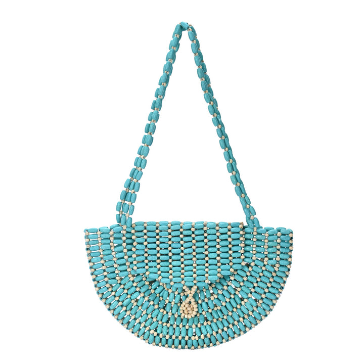 Luna's Wooden Beaded Crescent Shoulder Bag - MMS Brands