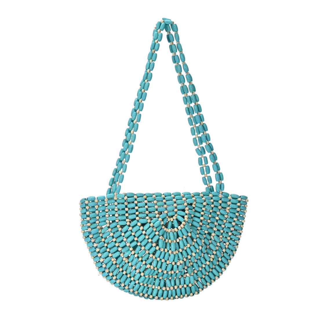 Luna's Wooden Beaded Crescent Shoulder Bag - MMS Brands