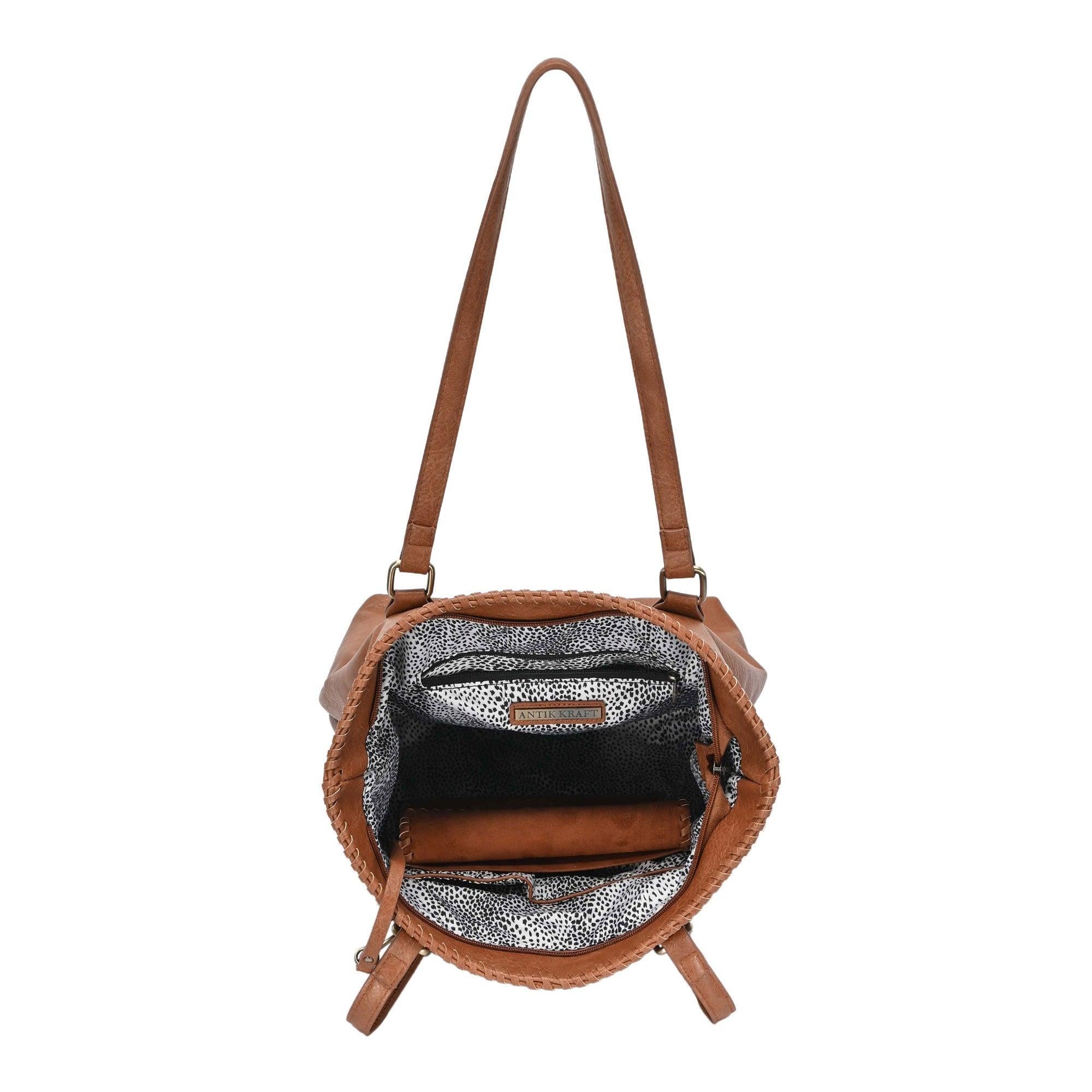 Antik Kraft The Savannah Crossbody Shoulder Bag for Women, Slouchy Soft Vegan Leather