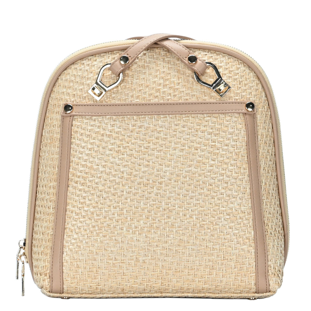 Daisy Bamboo Straw Convertible Backpack - MMS Brands Camel