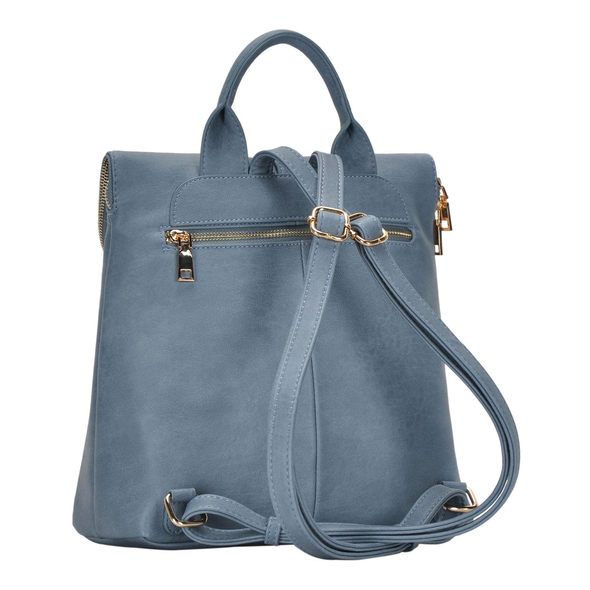 The Diana Vegan Leather Flap Over Backpack by Miztique MMS Brands