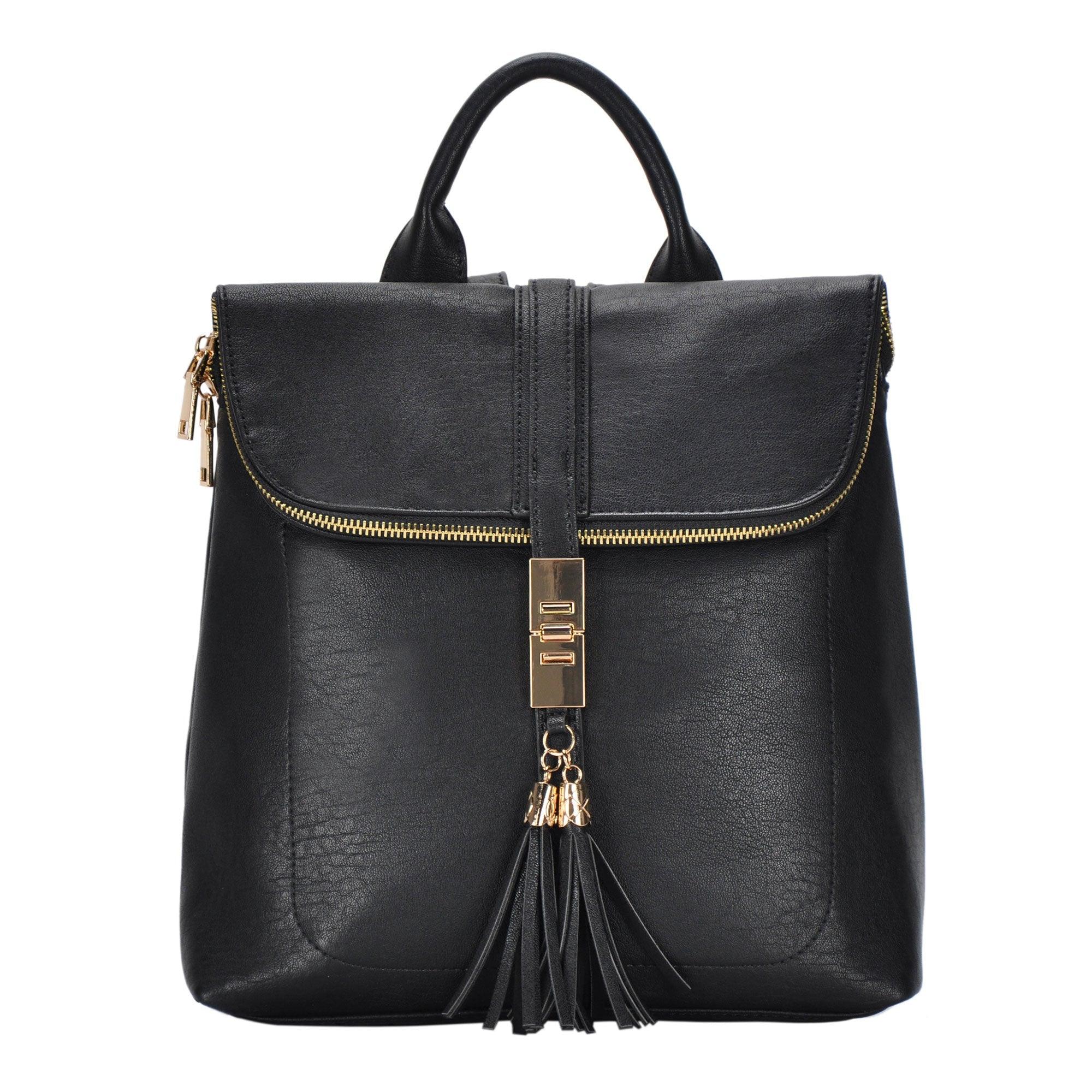 The Diana Vegan Leather Flap Over Backpack by Miztique MMS Brands