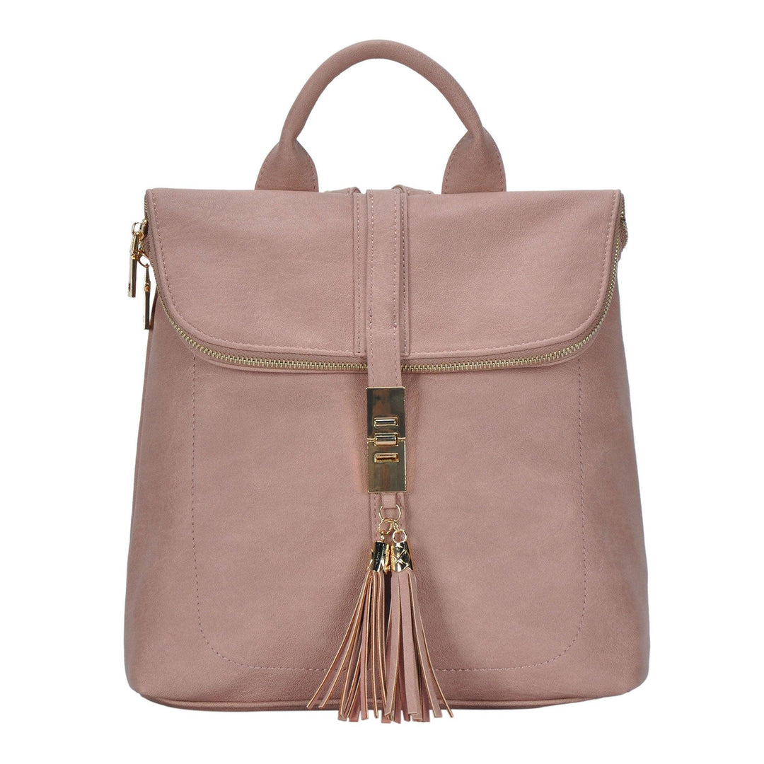 The Sofia Vegan Leather Mid-Sized Backpack by Sasha+Sofi Sand