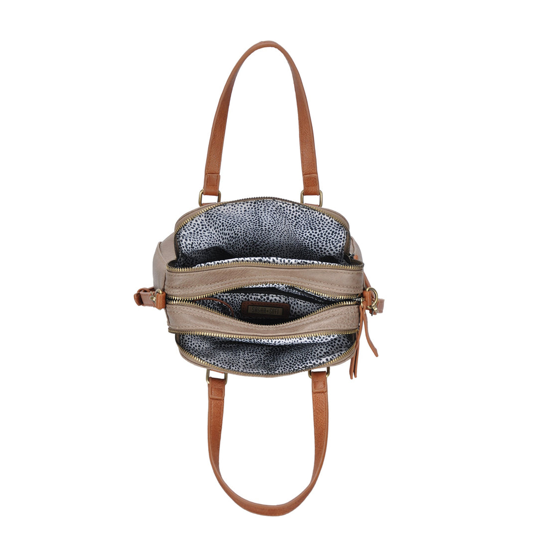 The Hazel Ring Handle Satchel Shoulder Bag by Sasha + Sofi – MMS